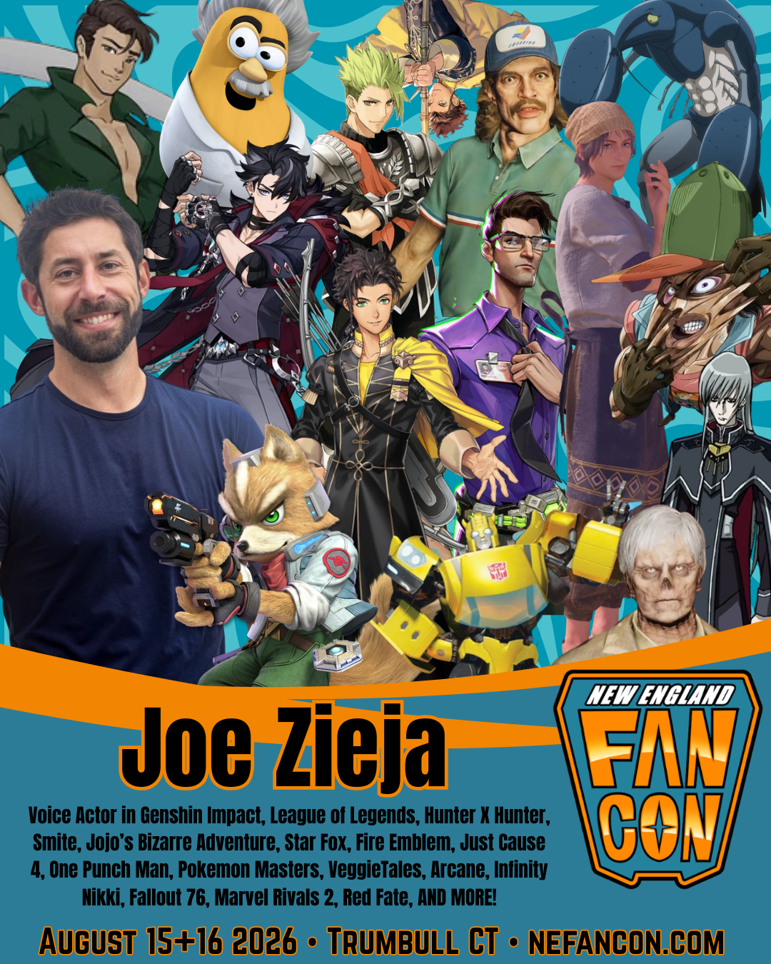 image of Joe Zieja with backdrop of works
